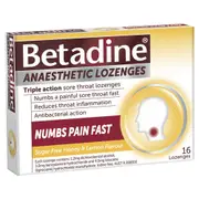 Betadine Anaesthetic Lozenges Lemon & Honey 16 Pack