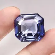 AAA Natural Flawless Royal Blue Sapphire Asscher Loose Cut Gemstone 20x20 MM
