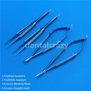 12.5cm Titanium Tweezers+Scissors+Needle Holders Ophthalmic Surgical Instruments
