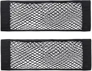 Granmagazz Universal Mesh Cargo Net, 2 Pcs Stretchable Storage Organizer Pouch for Car, SUV, Truck, Home (Black)