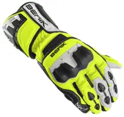 Berik Track Plus Motorcycle Gloves, black-white-yellow, Size XS for Men Black White Yellow