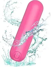 Silicone Strong Shock Quiet 10 Modes Powerful Bullet Stick Portable Soft Silicone Ball Personal Bullet Massage Rod for Women Pleasure, Electric Waterproof Bullet Setting, Fast Delivery, Mini Size (Pink)
