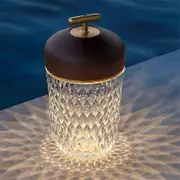 Crystal Folia Dark Woodbrushed Brass Finish Portable Lamp Bedside Lighting Original wood color