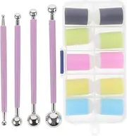 LALAFINA Boys and Girls-Friendly Finger Painting Tool Sponge Paint Brush Set Face Painting Sponge for Creative Art