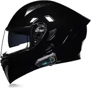Modular Bluetooth Motorcycle Helmet Adult Flip Up Motorbike Helmet for Men and Womens Crash Helmets Motorcycle Helmet Motocross Helmets DOT/ECE Approved A,L=56-57CM
