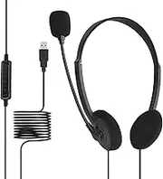Mivpzisk USB Computer Headset with Mic | Computer Game Headset,Comfortable and Stable Game Headphones for Tablet, Pc, Home, Game