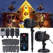 12 Patterns 4W LED Remote Projector Stage Light Moving Laser Spotlightt for Christmas Halloween 7757 US PLUG