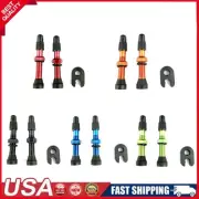 2pcs 48mm Alloy Stem Presta Valve + Tool for Road MTB Bike Tubeless Tire