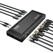15-In-1 USB C 2K Dual Docking Station,with HDMI/DP/ USB A/ USB3.0 65W Charging