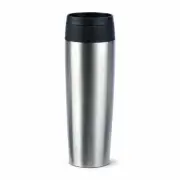 Emsa Isolierbecher Travel Mug Classic, To-Go-Becher, Edelstahl, Silbern, 500 ml