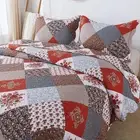 Quilt Set King Size - 3 Piece Microfiber Bedspread Reversible Coverlet Patchwork