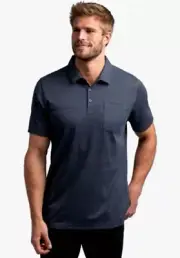 Travis Mathew Golf Polo Large NWT “Famous on The Net” Blue Nights Rare