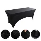 Premium Black Spandex Table Cover for Wedding Dining Tables Wrinkle Design