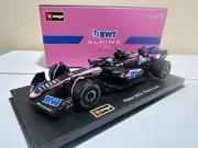 Bburago Pierre Gasly #10 1/43 2024 BWT Pink Alpine A524 F1 W Helmet Diecast
