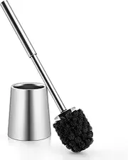 TOURRAMIT SUS304 Brushed Stainless Steel Toilet Brush Toilet Bowl Brush Brosse Toilette Cleaning Brush Caddy Toilet Brush and Holder Bathroom Accessories Silver
