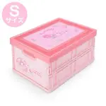 日本正版 美樂蒂 大耳狗 透明蓋折疊收納箱 收納箱 折疊置物箱 塑膠箱 玩具箱雜物箱 整理箱 居家收納 折疊箱