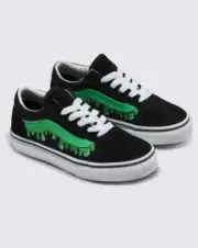 Vans Old Skool Sneakers Kids US 12 Black Green Slime Suede Skate Shoes KHD028
