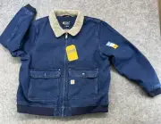 Carhartt Womans Jacket SZ XXL 20 Chore Coat Relax Fit Sherpa Lined Denim NWT