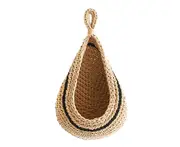 Woven Hanging Wall Basket Rustic Boho Style Handmade Large Jute Waterdrop Shape Fruits Vegetable Storage Net Bag Kitchen Supplies-M