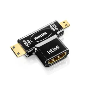 PHILIPS飛利浦 HDMI轉接器SWV2429W (HDMI(母)轉Micro/Mini HDMI) 視訊線 公轉母