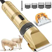 Professional Dog Grooming Clippers, 36V Electric Sheep Shearing Clippers with 35 Tooth Blade, 5-Speed Adjustable, 0.8-2Mm Pitch Adjustment, 4 Removable Comb, for Sheeps, Pets 10 Bits