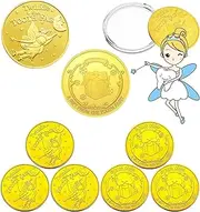 Pacify 6 PCS Tooth Fairy Coins Golden Plated Lost Teeth Fairy Commemorative Rewards Coin for Boys Girls