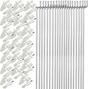 20Pcs 304 Stainless Steel 1.2 x 450mm Z Push Rods Parts &20Pcs Nylon Control Horns 21x10 mm Compatible for RC Airplane Plane Boat Replacement