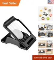 Ergonomic Black Egg Slicer with Stainless Steel Wires - Perfect for Food Prep