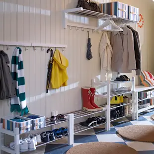 【花花小妹】IKEA宜家TJUSIG圖西格家用鞋櫃收納雙層簡易家用鞋架子門口
