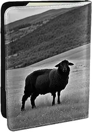 [JEJEA] Cute Sheep Lamb Print Travel Organizer Credit Cards Case Passport BookPassport Holder Cover Wallet forTraveling,, Black, One Size