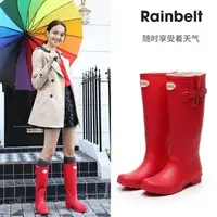 在飛比找樂天市場購物網優惠-雨鞋 歐美英倫雨靴女冬雨鞋保暖女士成人高筒雨靴橡膠雨鞋時尚防