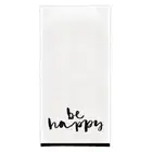 Overlock Tea Towels Stitched Cotton Linen Dish Towel 28 in x 18 in Be Happy 3 PK