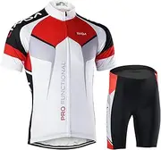 [MEIJUN] RAYWE Men Breathable Quick Dry Comfortable Short Sleeve Jersey+Padded Shorts Cycling Clothing Set Riding Sportswear