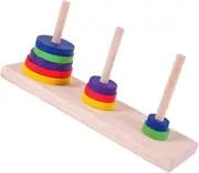 Board Game Wooden Brain Puzzle Tower of Hanoi Classic Tower River Bamboo Unlock Puzzle