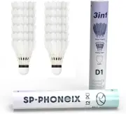 SPPHONEIX 12-Pack 3 in 1 Badminton Shuttlecocks with Goose Feather Model D1