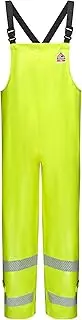 [Bulwark FR] Bulwark Men's Hi-Visibility Flame-Resistant Rain Bib Overall-Big/Tall