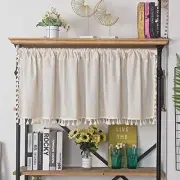 Boho Sheer Curtain Valance Cotton Linen 59"W x 18"L (Pack of 1) Linen Textured
