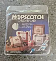 Hopscotch Tartan Plaid Green Navy 14 Ct Aida Cross Stitch Fabric 15" x 15"
