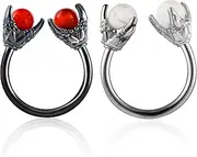[COLORFUL BLING] 316L Stainless Steel Dragon Claw Catch Opal Cartilage Helix Earing Nose Septum Rings Lip Piercing Body Jewelry for Women Men