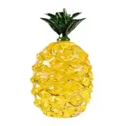 Yellow and Green Crystal Pineapple Figurine Decoration for Desktop or Shelf