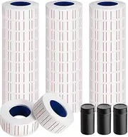 LonXFan 1,5000PCS Price Gun Labels 30 Rolls Price Labels for MX-5500 Label Gun, White Price Stickers Plus Extra 3Pcs Price Gun Refill Ink Roll