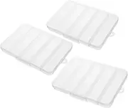 3 Pcs 5 Clear Earring Box Organizer Durable Plastic Storage Case with Adaptive Dividers for Fishing Hooks Beads and Craft Tools Portable and Easy to Clean