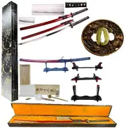 New 41" Burgundy Red The Sword of Nightmare Japanese Samurai Battle Ready Katana