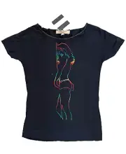 SEE CHLOE ITALY POLE DANCER DANCE DRESS TOP STRETCH T SHIRT NWT 42 6 RARE