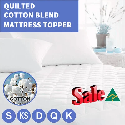 1000GSM Cotton Pillowtop Mattress Topper Bed Matress Protector SB/DB/QB/KB/KSB