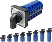 DJDLFA LW26-25 Series YMW26 25A 690V Silver Contact Changeover Cam Switch 1-8 Poles 3 Positions Rotary Selector LW28-25(25A-102,8P-32 Terminals)