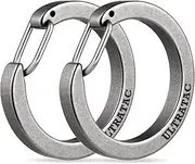 [UltraTac] 3-Pack Round Carabiner Keychain Clip, Stainless Steel Quick Release Circle Keychain Carabiner Hooks for Keys and EDC Items