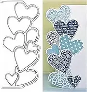 Hollow Hearts Frame Cut Stencils, for Scrapbooking Card Making, Wedding Heart Border Metal Die Cuts for DIY Scrapbooking Photo Decorative Embossing