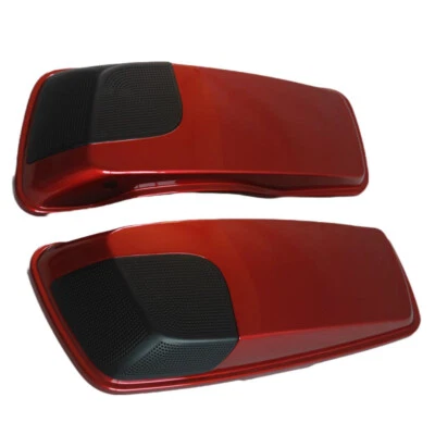 5x7" Saddlebag Speaker Lids For Harley Touring Glide 2014-2021 Fire Red Pearl