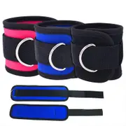 2PCS Weight Lifting Ankle D-Ring Strap Pulley Cable Kickbacks Attachment Gym Leg